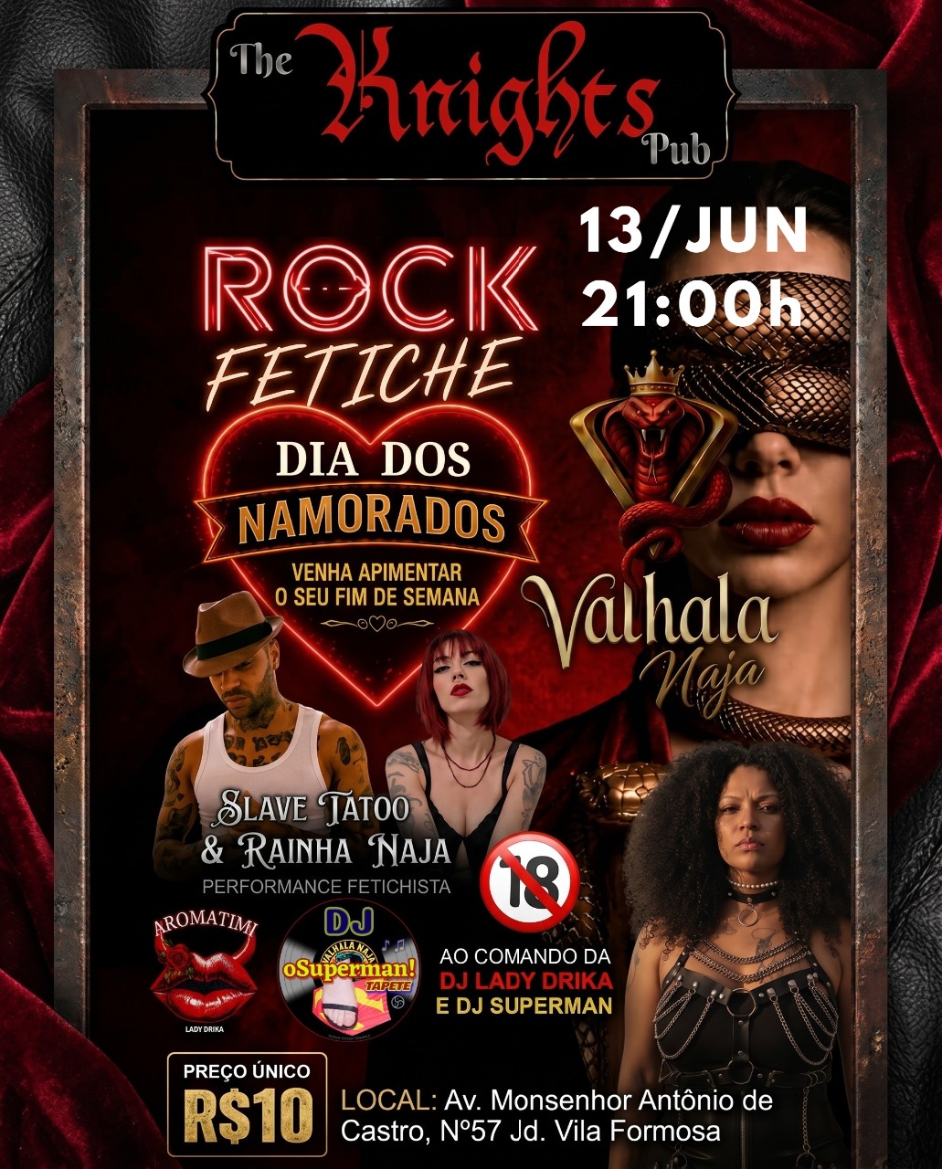13 JUN 2026 VALHALA NAJA FETISH PARTY FESTA FETICHE SP